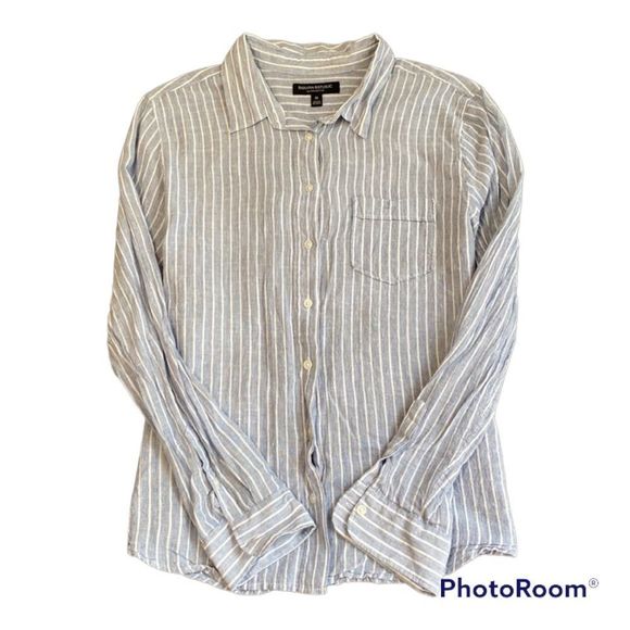 Banana Republic Tops Banana Republic Linen Blend Quinn Boy Fit Button Down Shirt Size Medium